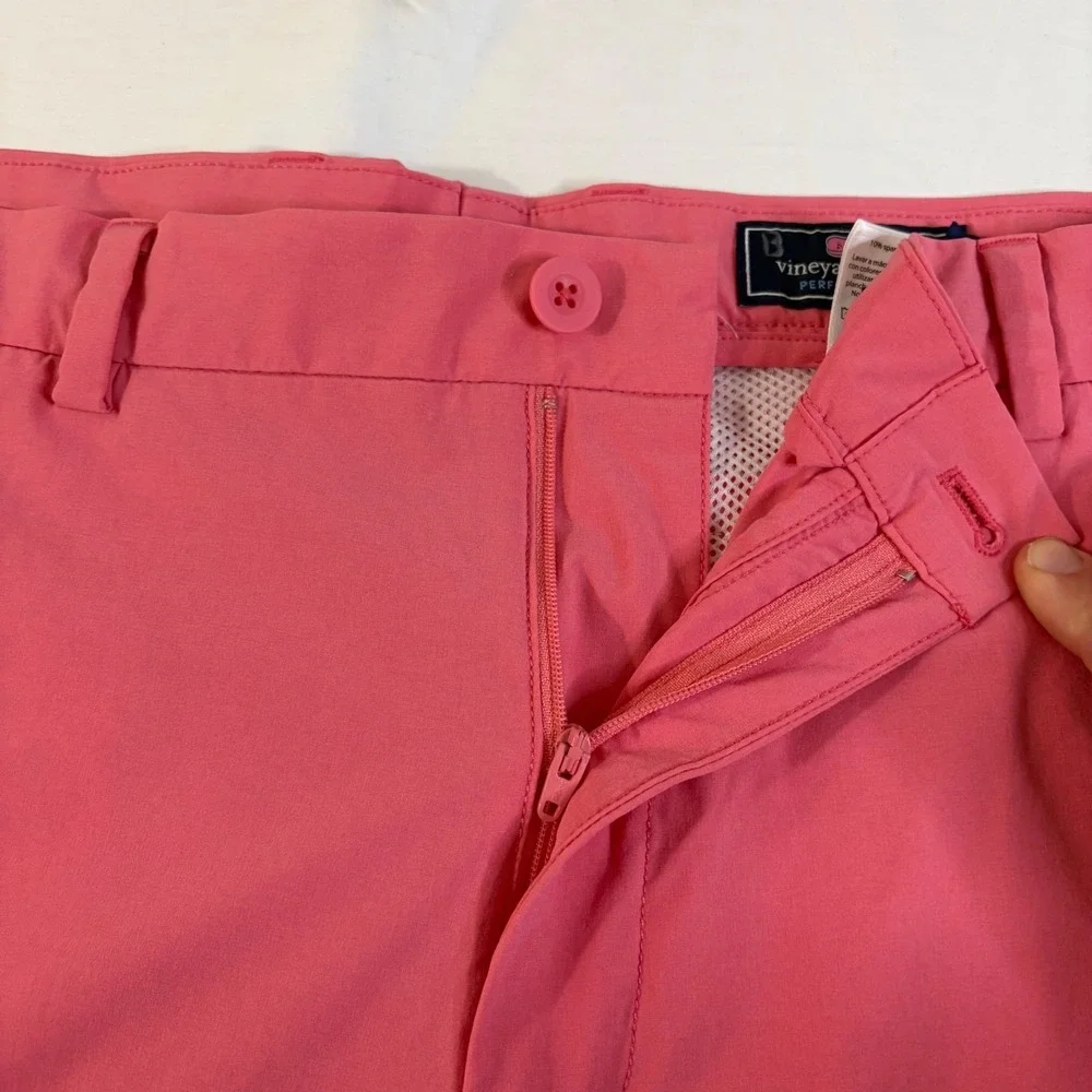 Vineyard Vines Breaker Shorts Men 36 Pink Coral Golf Preppy Stretch 9 Inseam NEW